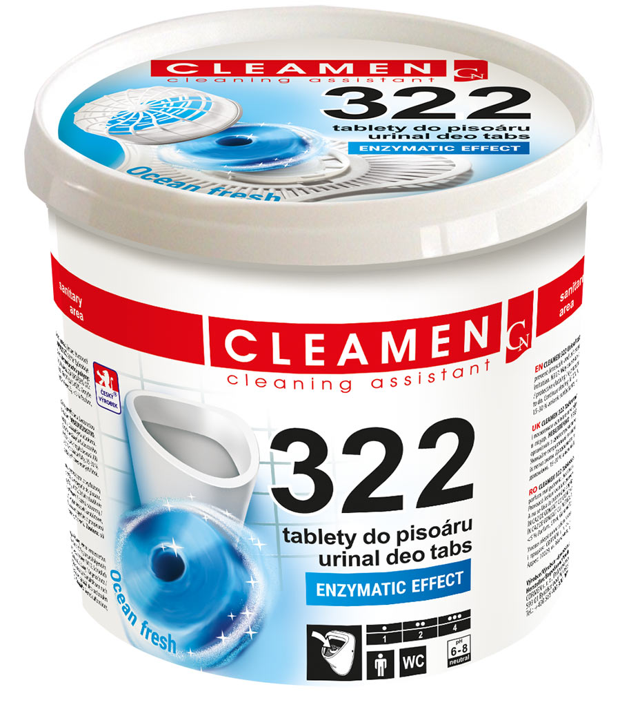 CLEAMEN 322 enzymatické tablety do pisoáru, 12 ks + sítko
